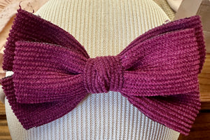 Corduroy Bow Headband - Maroon