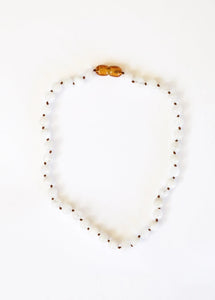 Amber Raw Baby Necklace - Gemstone and Moonstone